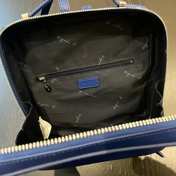 Agnes B. Square Leather Backpack - Picture 4 of 6